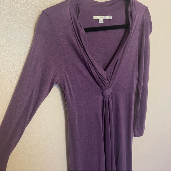 Boden Purple Long Sleeve V-Neck Twist Front Detail Wool Blend Size 6L Lined - Picture 3 of 6